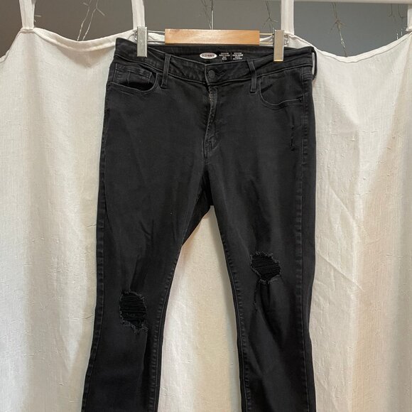 Black Distressed Skinny Jeans - Picture 1 of 5
